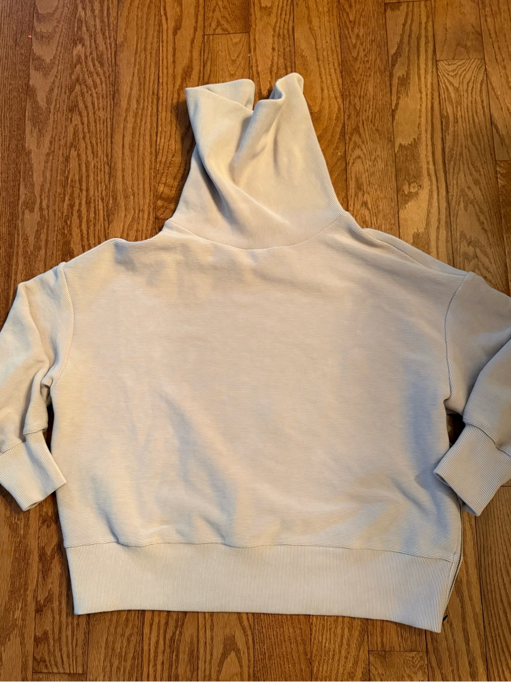 Varley Milton Ribbed Sweatshirt Side Zips Mushroom, SIZE XL - Picture 2 of 8